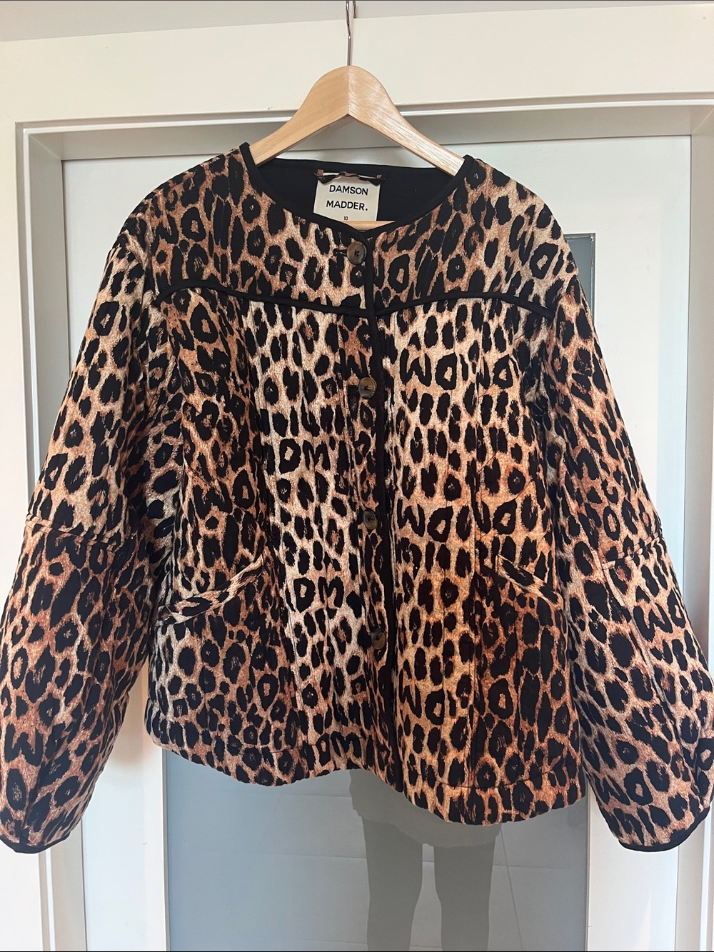 Damson Madder size 10 Leopard Print bomber Jacket - Brown/Black